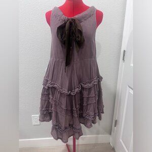 Anthropologie Zeharvale Violet Purple Crochet Bow Tier Dress 4